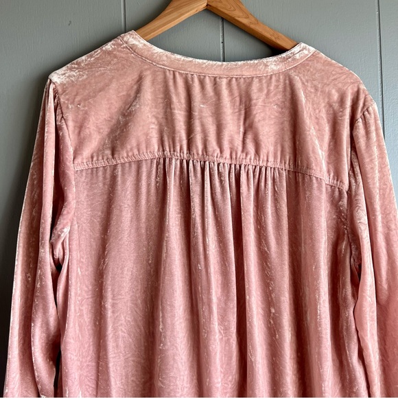 Anthropologie Melody Velvet Tunic Dress size large pink blush HOLIDAY ready - Picture 8 of 12